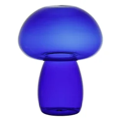 Décoration champignon en verre indigo H15,5cm - Dilacia
