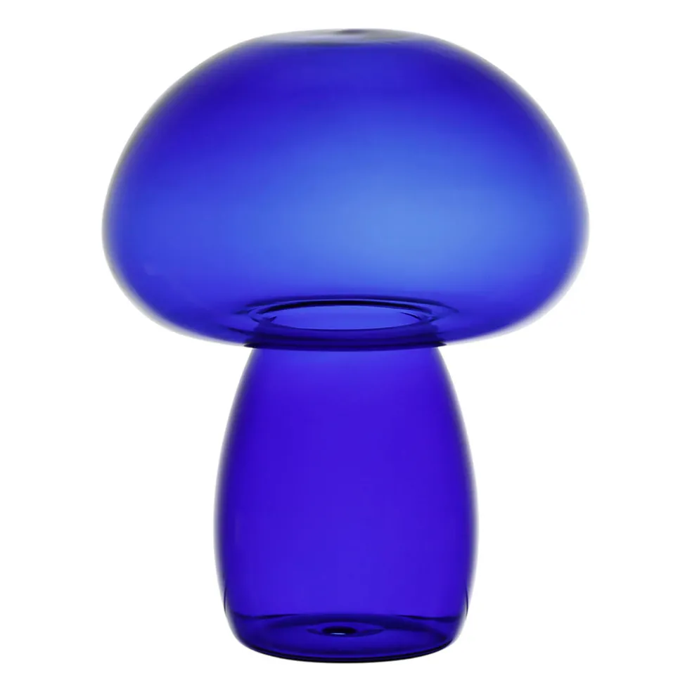 Décoration champignon en verre indigo H15,5cm - Dilacia