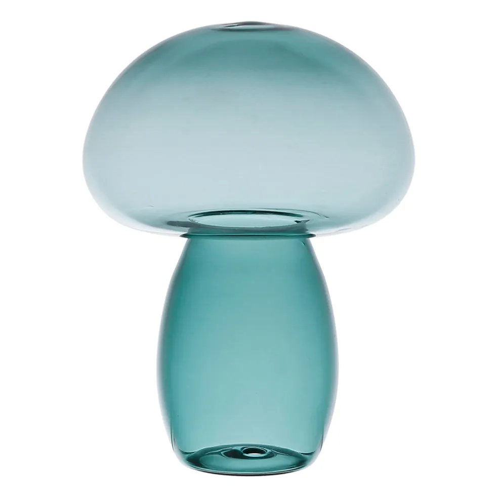 Décoration champignon en verre émeraude H15,5cm - Dilacia