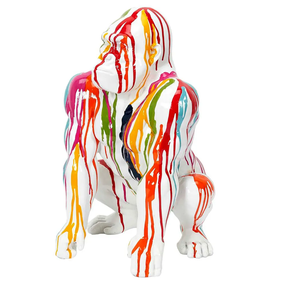 Décoration gorille blanc rainbow