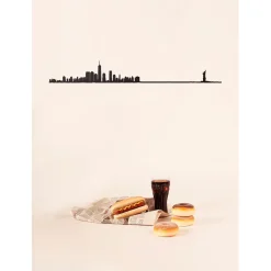 Décoration murale ligne en acier noir NYC L50cm