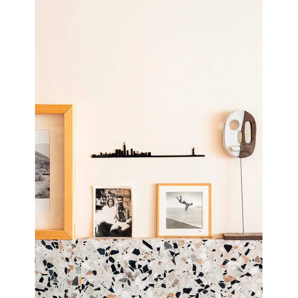 Décoration murale ligne en acier noir NYC L50cm