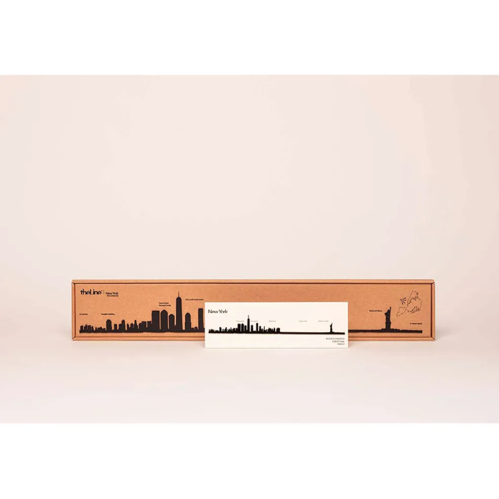 Décoration murale ligne en acier noir NYC L50cm