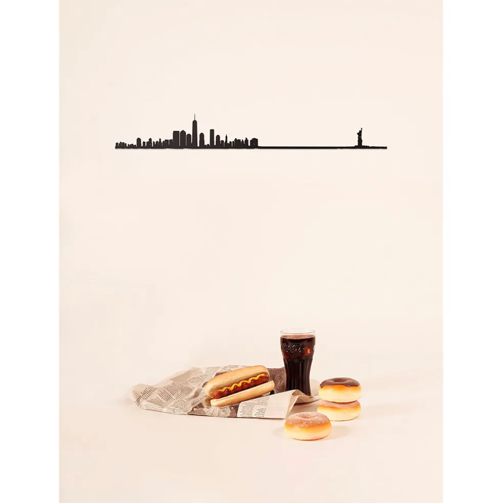 Décoration murale ligne en acier noir NYC L50cm