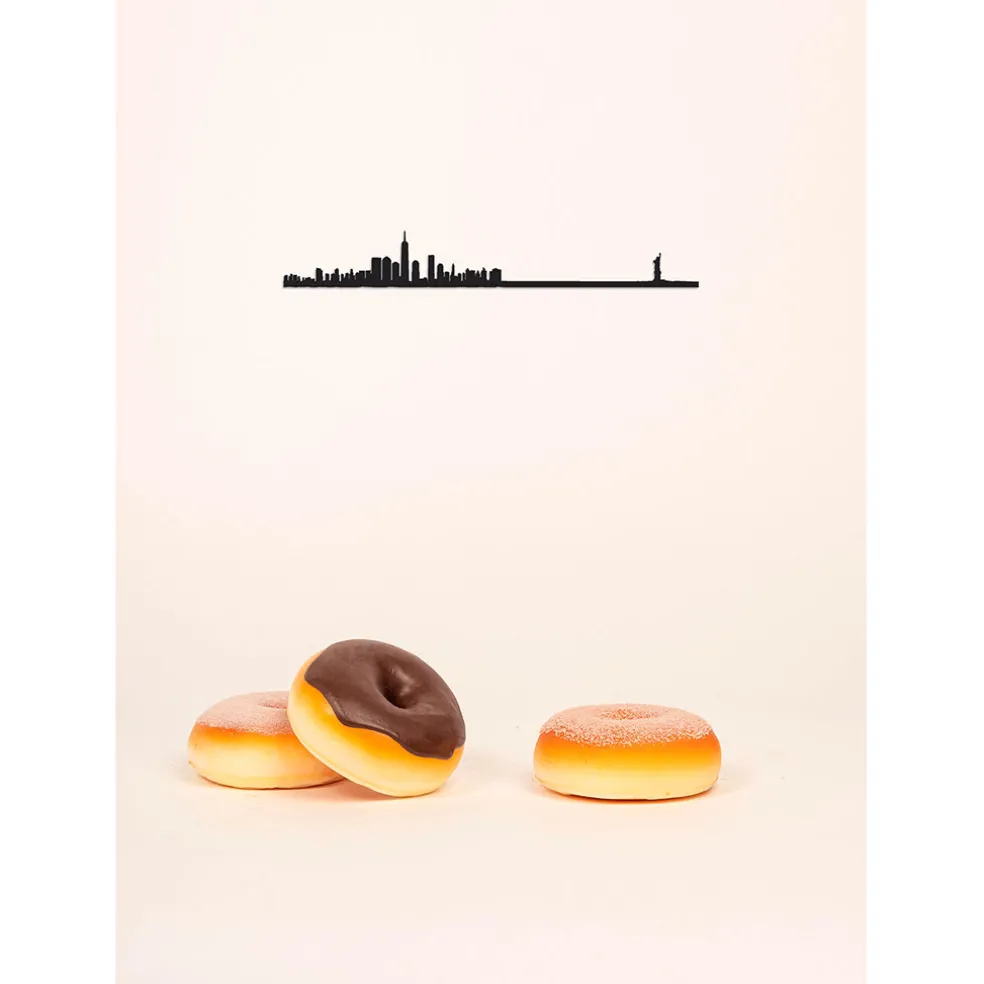 Décoration murale ligne en acier noir NYC L50cm