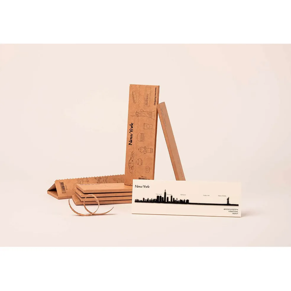 Décoration murale ligne en acier noir NYC L50cm