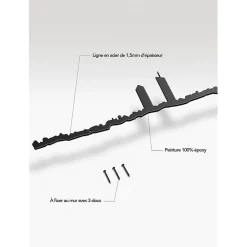 Décoration murale ligne lyon 50cm noir