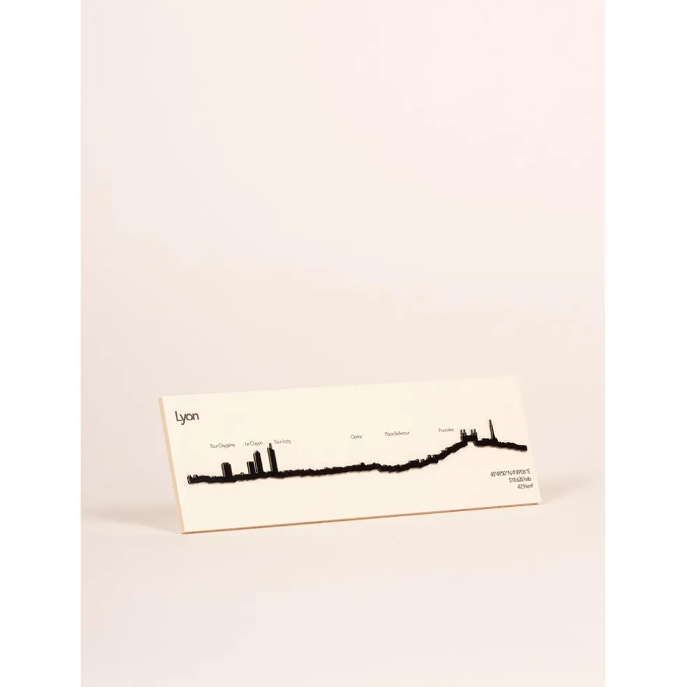 Décoration murale ligne lyon 50cm noir