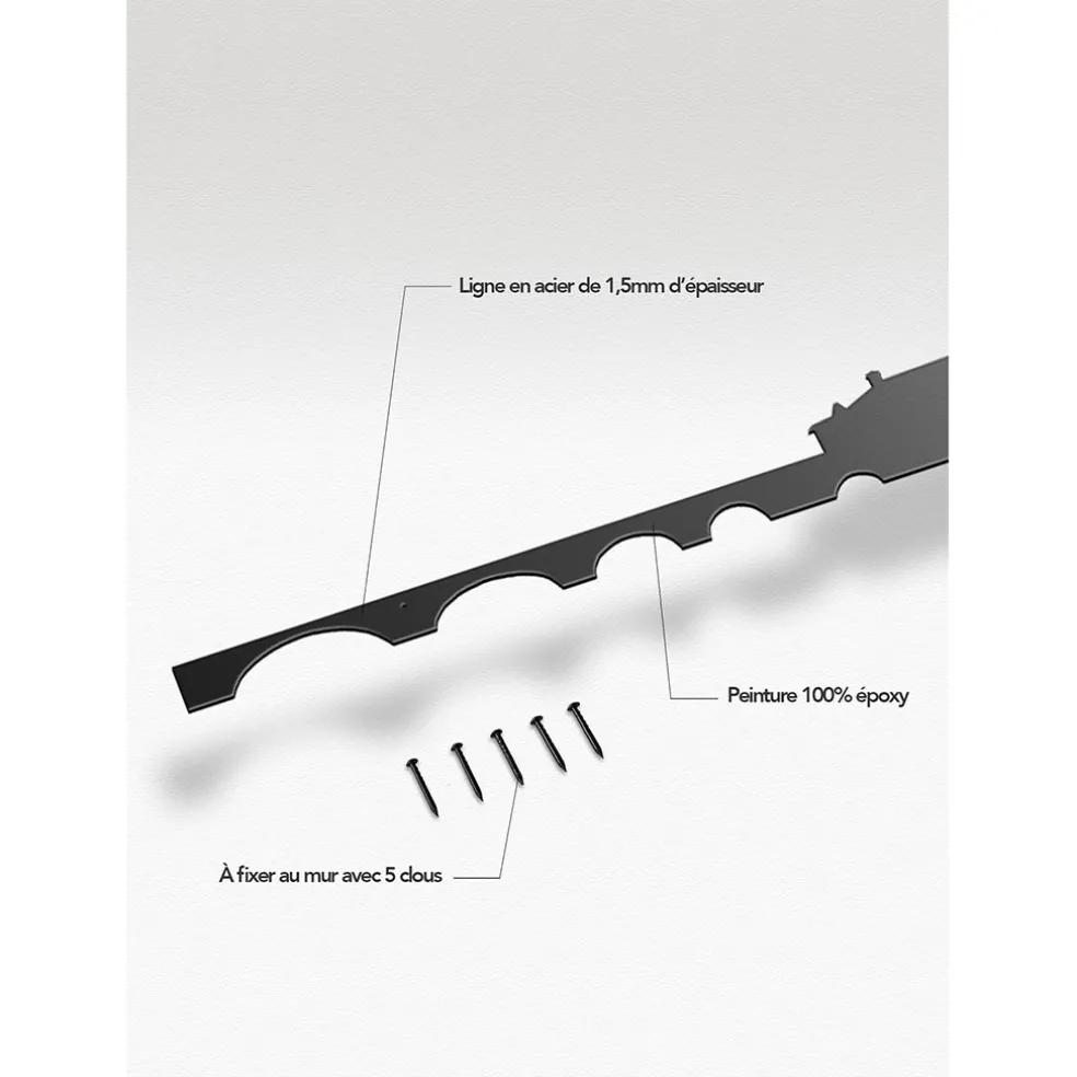 Décoration murale ligne toulouse 50cm noir