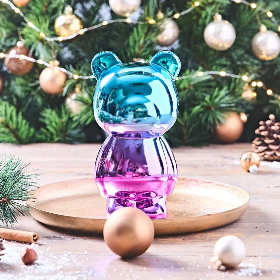 Décoration ourson crazy électroplaste h21cm