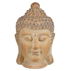 Deco buddha en poly résine taupe h30cm
