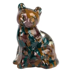 Deco chat en verre multicolore - Felin