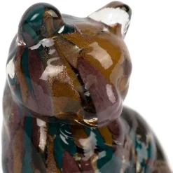 Deco chat en verre multicolore - Felin