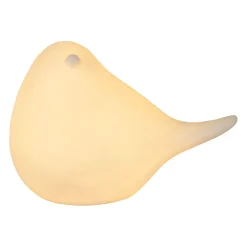Deco led oiseau en porcelaine blanc h11cm - Ilobo