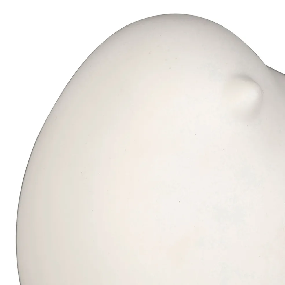 Deco led oiseau en porcelaine blanc h11cm - Ilobo