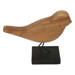 Deco moineau en bois naturel et noir - Campagne