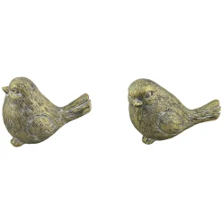 Deco moineau x2 jardinet doré