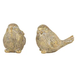 Deco moineau x2 jardinet doré