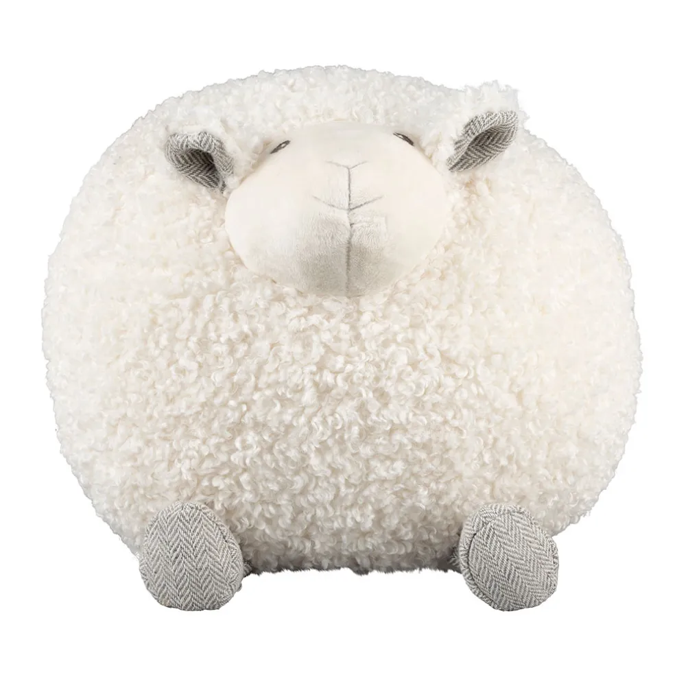 Deco mouton shaggy creme 30x30xh30cm polyester
