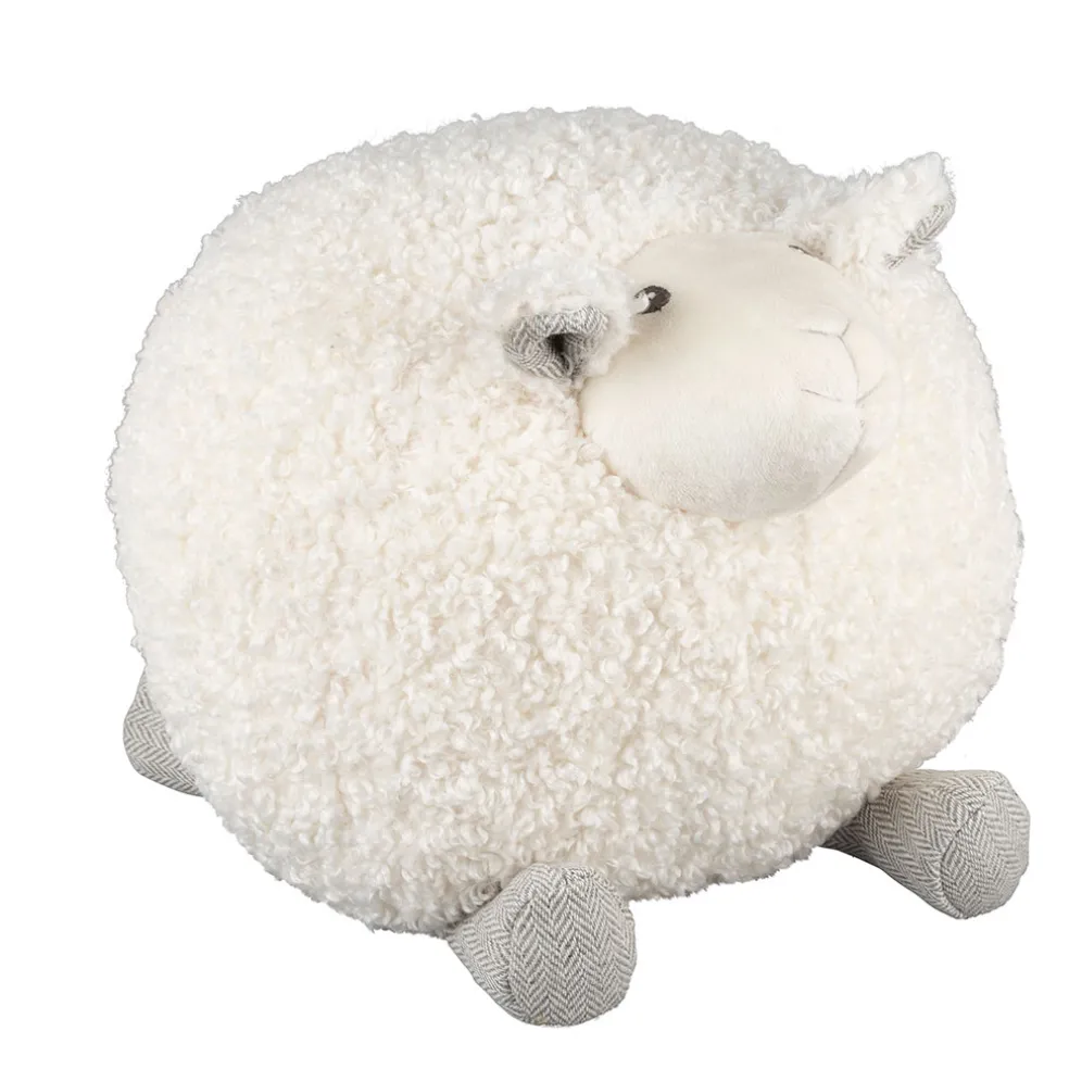 Deco mouton shaggy creme 30x30xh30cm polyester