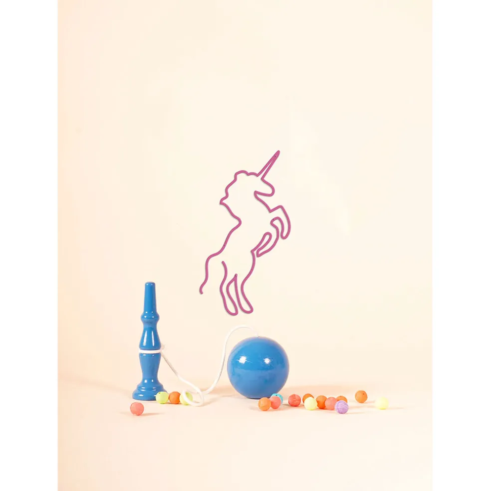 Deco murale en acier doré 30x15cm - Licorne