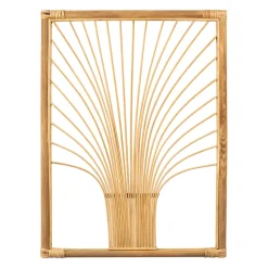Deco murale Palmier en bambou et rotin naturel 43xh57.5cm - Flaural