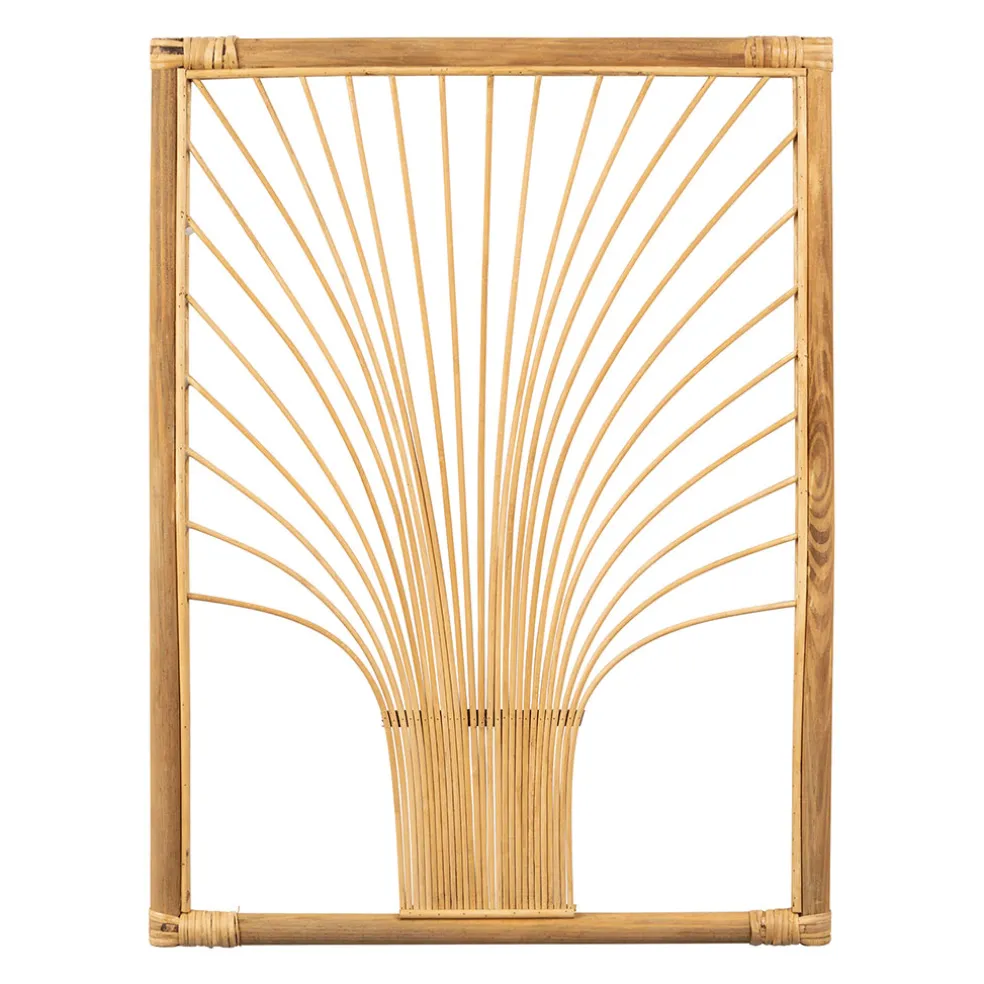 Deco murale Palmier en bambou et rotin naturel 43xh57.5cm - Flaural