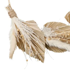 Deco murale palmier naturel d30cm en fleurs sechees et saule