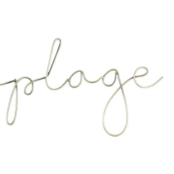 Deco murale "a la plage" tournille doré 50x13cm fer