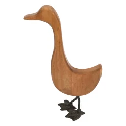 Deco oie en bois naturel et noir - Campagne
