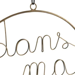 Deco suspension bulle metal dore d25