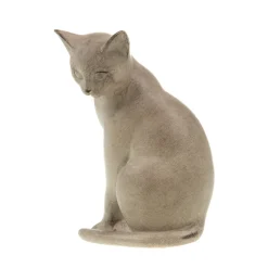 Decoration chat assis beige 9x10xh17cm