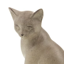 Decoration chat assis beige 9x10xh17cm