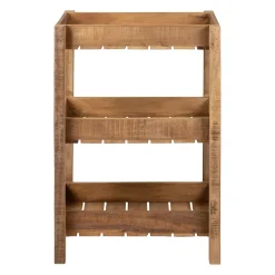 Desserte 3 niveaux en bois recyclé naturel h70cm - Campagne