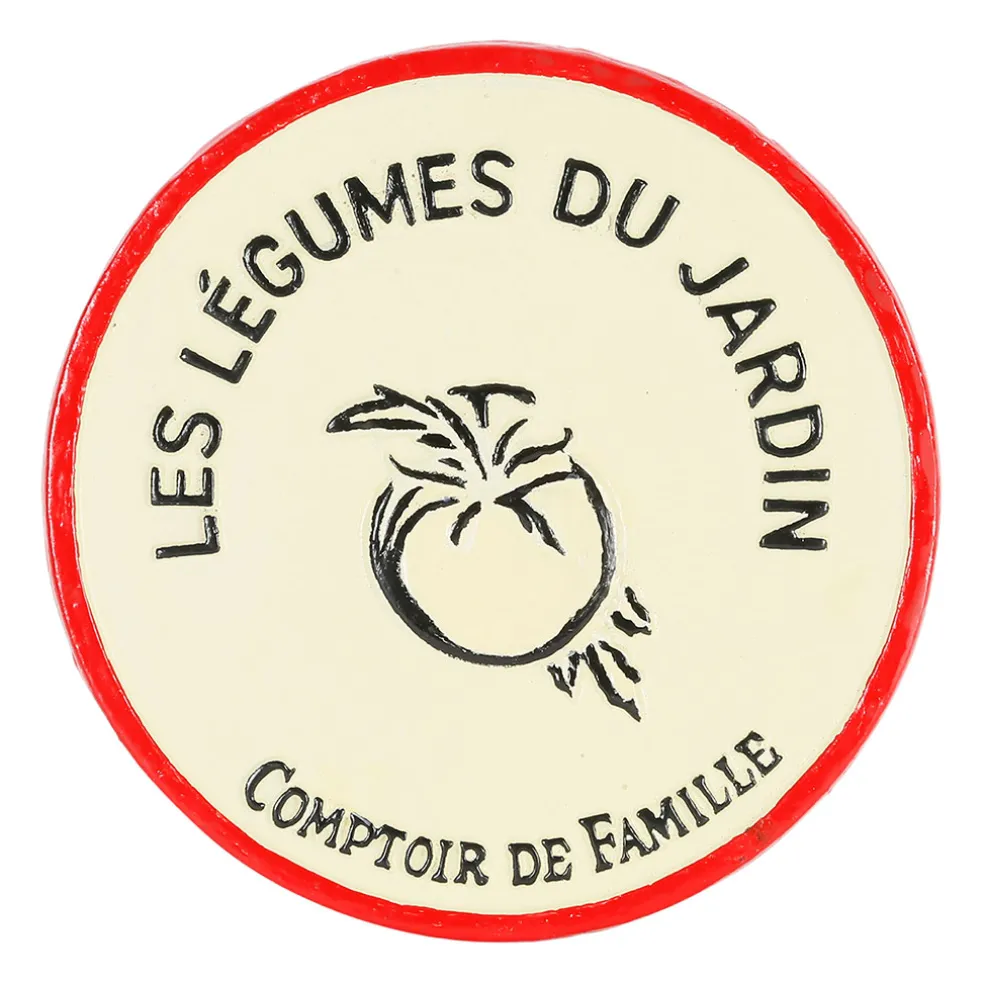 Dessous de plat "légume du jardin" en fonte ivoire d24cm - Fontnel