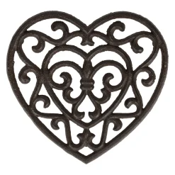 Dessous plat en fonte coeur brun - rhodonea