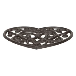 Dessous plat en fonte coeur brun - rhodonea