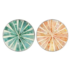 Dessous verre x2 monarque vert et corail en nacre