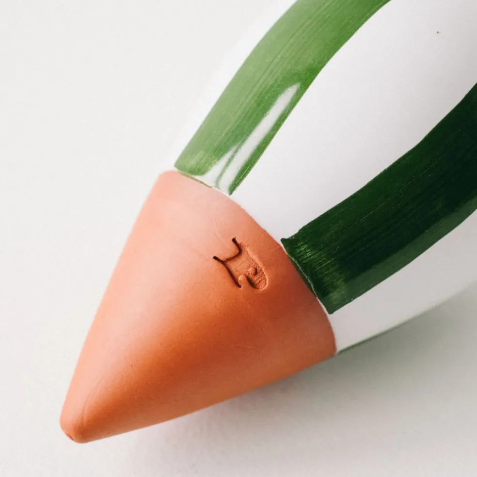 Diffuseur d'eau en argile raye vert et blanc 25cl - Olla