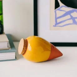 Diffuseur d'eau en argile jaune moutarde 25cl - Olla