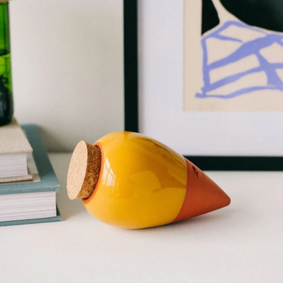 Diffuseur d'eau en argile jaune moutarde 25cl - Olla