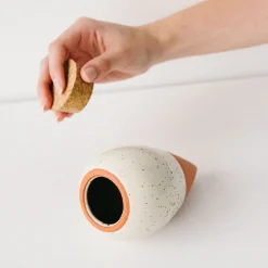 Diffuseur d'eau en argile blanc graine 25cl - Olla