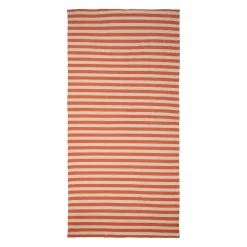 Drap de plage en coton rayé corail et blanc 180x90cm - Palma