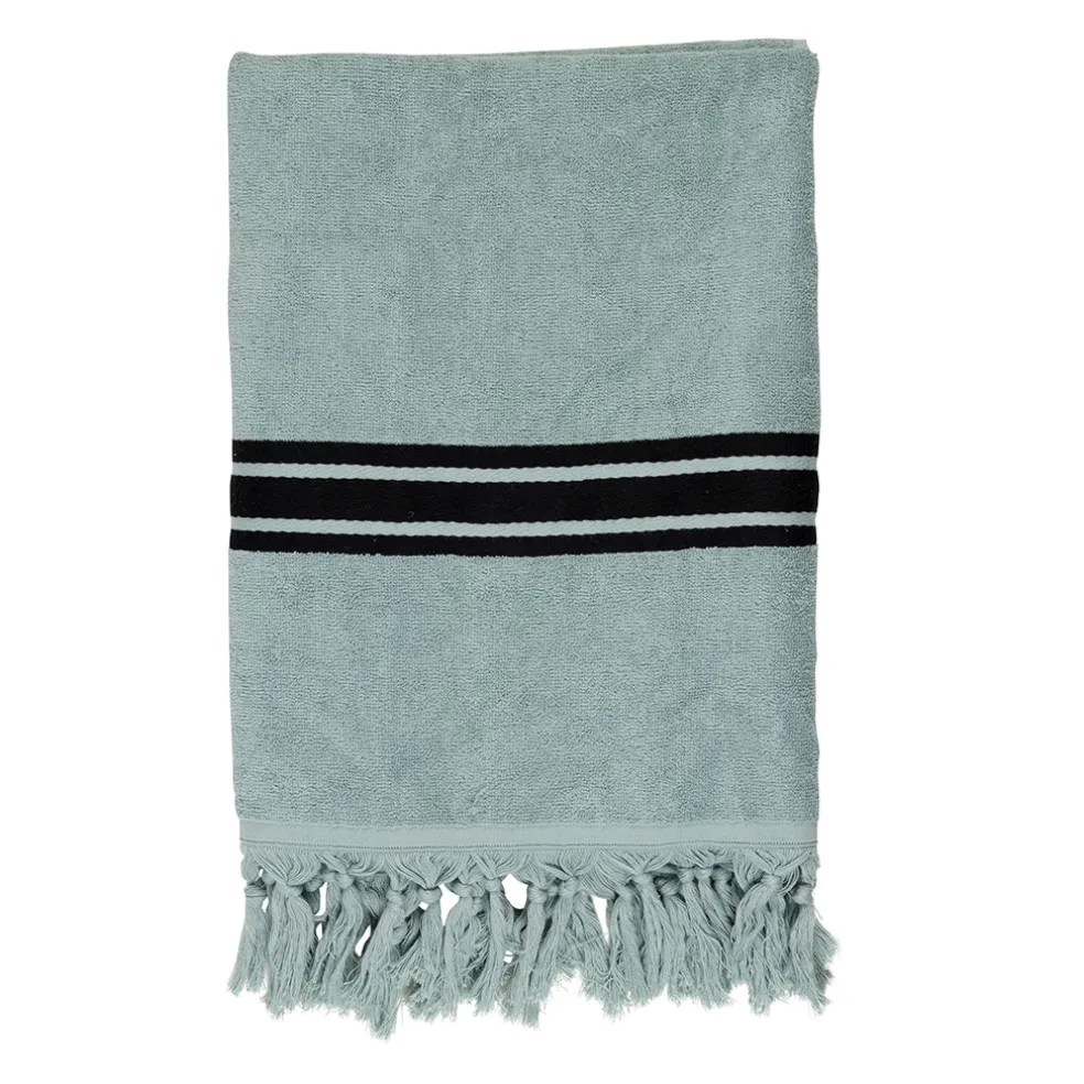 Drap de plage en coton uni jade 90x180cm - Tuitti