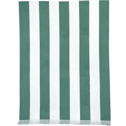Drap de plage rayé en coton jade 90x170cm - Porto
