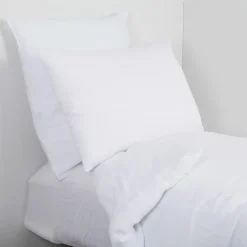 Drap housse dili blanc 140x200cm en voile de coton lavé