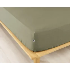 Drap housse en flanelle romarin 140x190cm - Candice