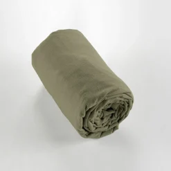 Drap housse en flanelle romarin 140x190cm - Candice