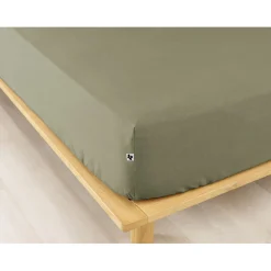 Drap housse en flanelle romarin 160x200cm - Candice