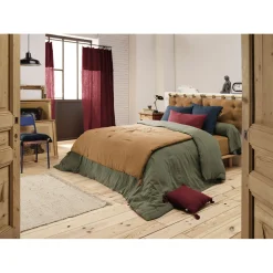 Edredon camel en gaze de coton 150x150cm - Gaia